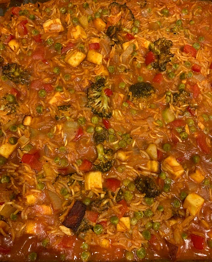 Baked Matar Paneer Rice
