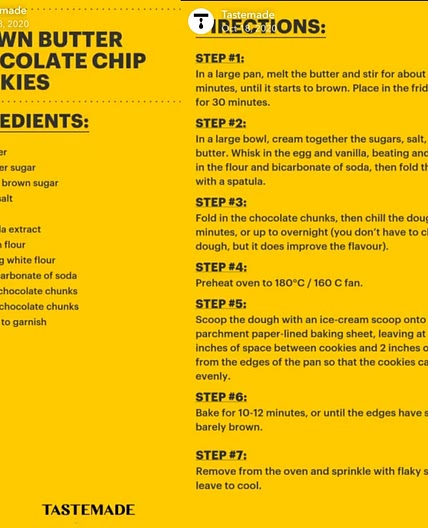 Brown butter chocolate chip cookies