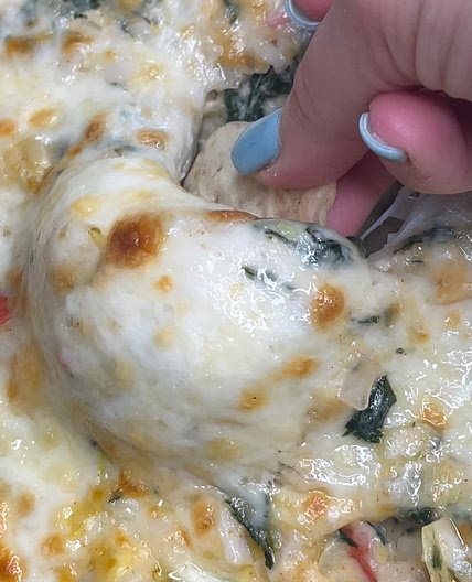 Imitation Crab Spinach and Artichoke Dip (no cream cheese)