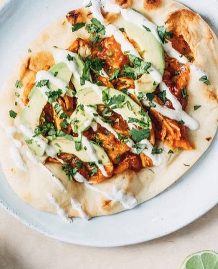 Chipotle Chicken Flatbread with Chili-Lime Crema