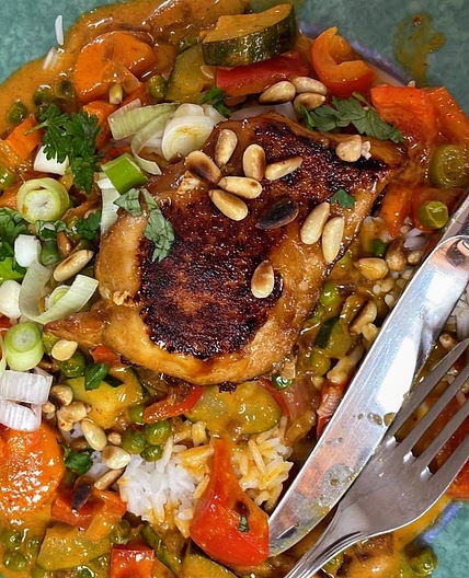 Reis-Curry mit Hähnchen