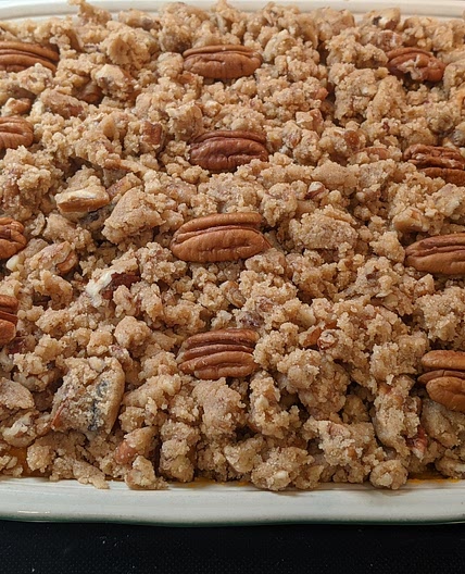 sweet potato casserole w/ pecan struessel topping