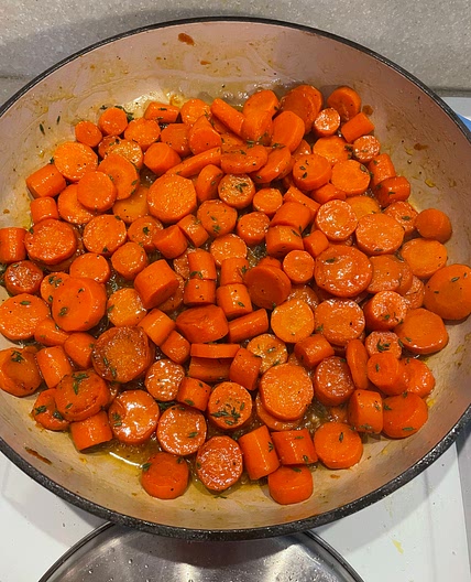 Bourbon glazed carrots