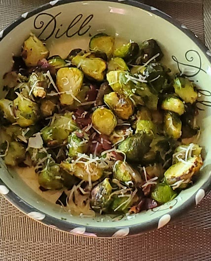 Air Fryer Balsamic Bacon Brussels Sprouts
