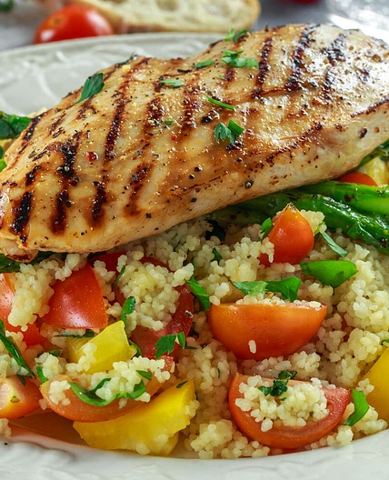 Grilled Chicken and Veggie Pesto Couscous
