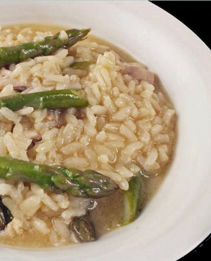 Chicken, asparagus and bacon risotto