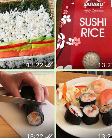 Sushi: Smoked salmon and mixed vegetable
