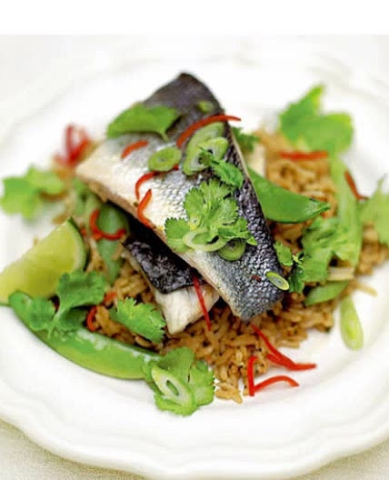 Thai steamed seabass