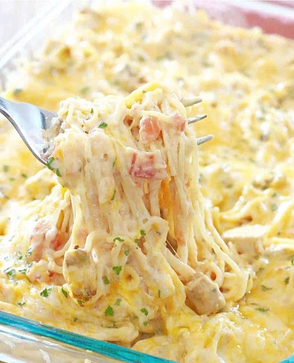 Cheesy chicken spaghetti