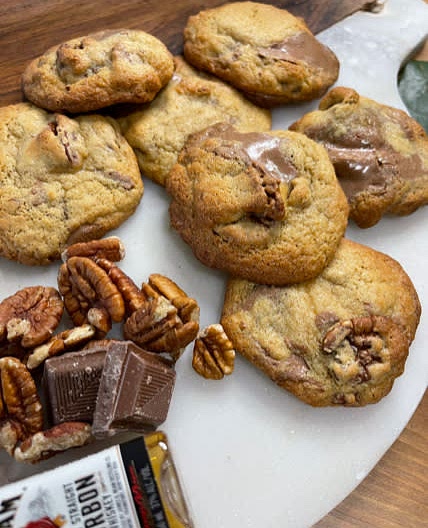 Bourbon & pecan choc chip cookies