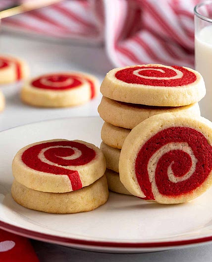 Red Velvet Pinwheel Cookies