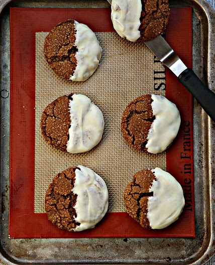 White Chocolate Dipped Chewy Gingersnaps