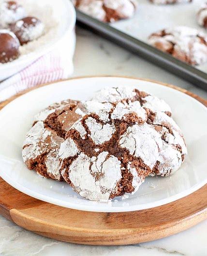 Chocolate Cinnamon Crinkle Cookies