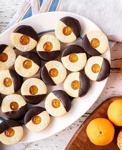 Chocolate Dipped Orange Marmalade Cookies