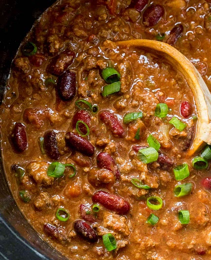 Beefy Crockpot Chili 