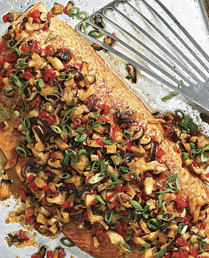 Broiled Salmon with Ginger-Shiitake Glaze