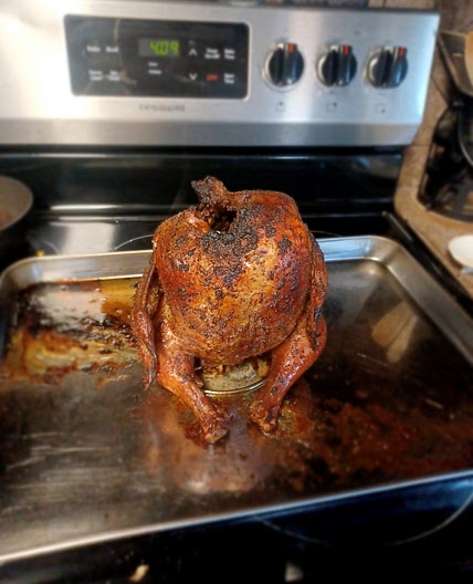 Smoked beer can chicken