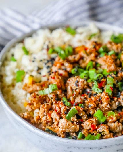 Keto Teriyaki Turkey Rice Bowl Recipe