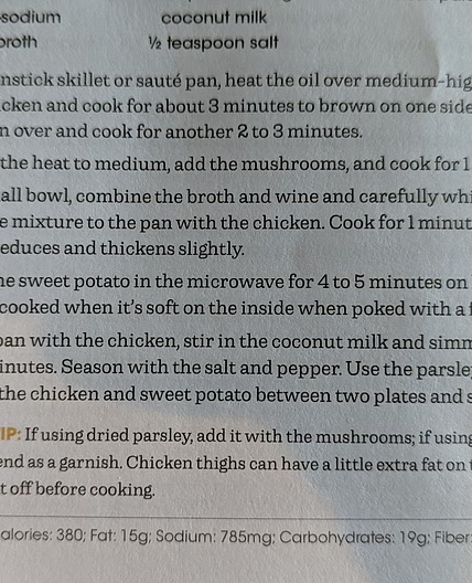 Stovetop chicken with Sweet potatoes