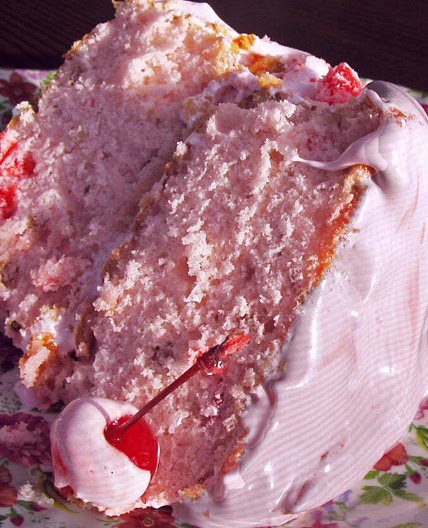 Maraschino Cherry Cake with Fluffy Cherry Frosting