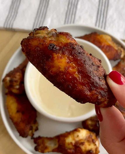 SPREAD YOUR WINGS AND FRY! These wings are jam packed full of flavor! Do you prefer wing drums or flats? I personally prefer the flats! 3 pounds chicken wings 3 tbs shawarma seasoning 1/2 cup plain yogurt 5 cloves crushed garlic 3 tsp salt 2 tbs olive oil 