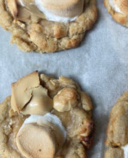 Caramilk smore cookies