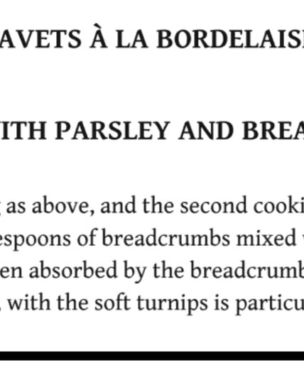 Turnips with parsley and breadcrumbs (navets à la bordelaise)