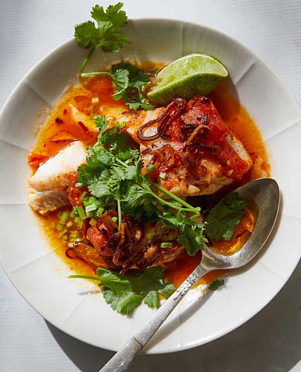 Tomato-Poached Fish With Chile Oil and Herbs — Alison Roman