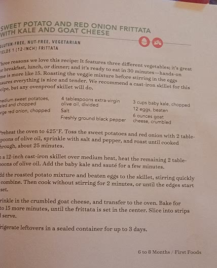 Sweet potato and red onion frittata