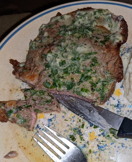 Air Fryer Steak with Garlic-Herb Butter