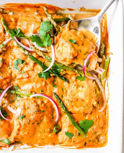 Baked Haddock in Sweet Potato Cream Sauce