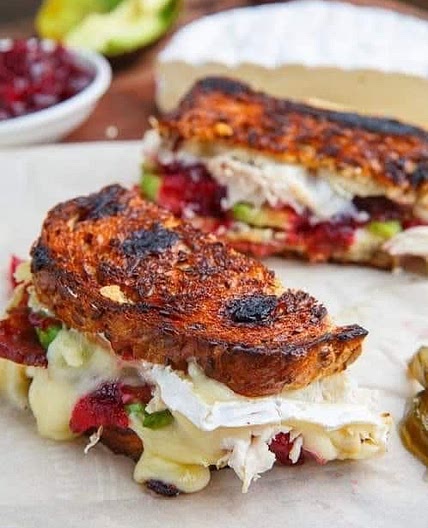Cranberry & Brie Turkey Grilled Cheese with Avocado & Bacon