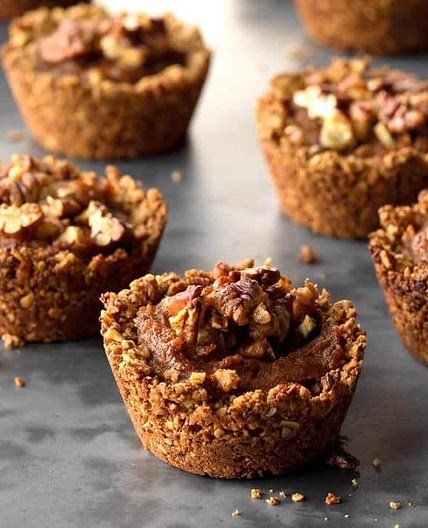 Pumpkin Pie Tartlets with Maple Pecan Crust