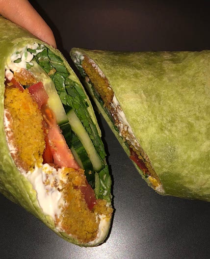 Pumpkin falafel wrap 