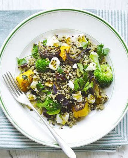 Quinoa, Squash & Broccoli Salad with Halloumi