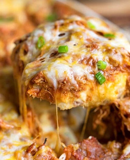Loaded BBQ Pork Potato Casserole