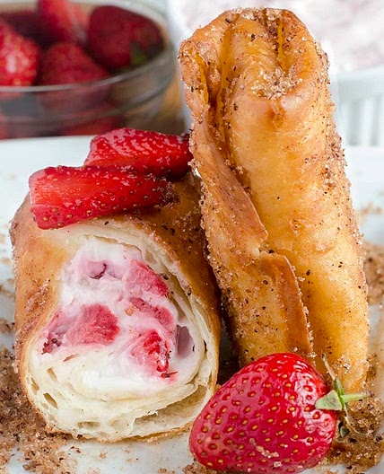Strawberry Cheesecake Chimichangas