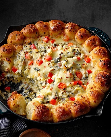 Three Cheese Artichoke & Spinach Dip