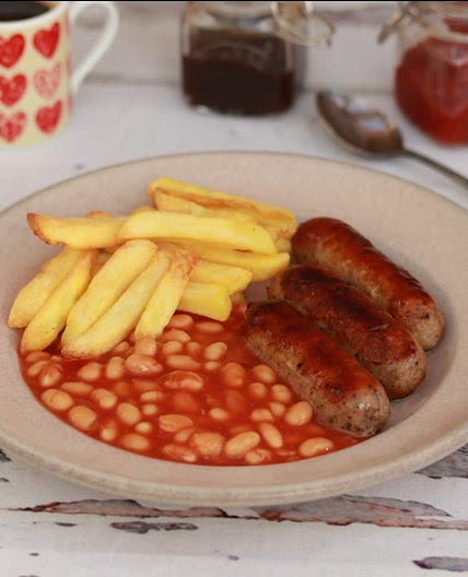 AF Sausage Beans and chips