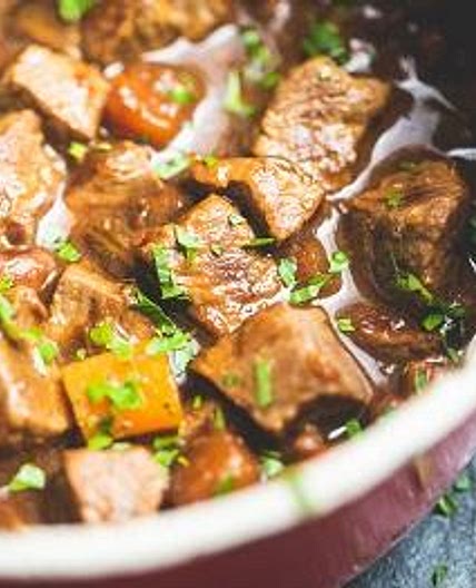 Venison and red wine casserole