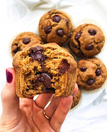 Salted Chocolate Chip Sweet Potato Muffins