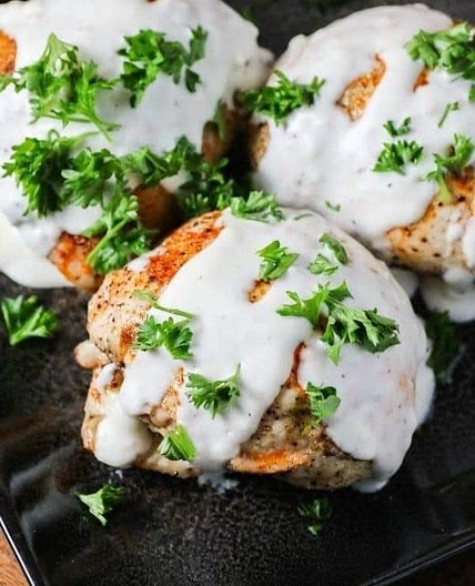 Feta-Stuffed Chicken with Parmesan Cream Sauce