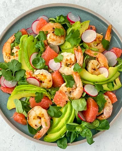 Gin and Lime Prawn Salad with Avocado