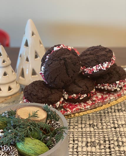 Peppermint Ganache Sandwich Cookies