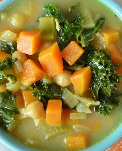 Carrot Ginger Soup with Parsnips & Collard Greens