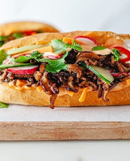 Pulled Mushroom Banh Mi