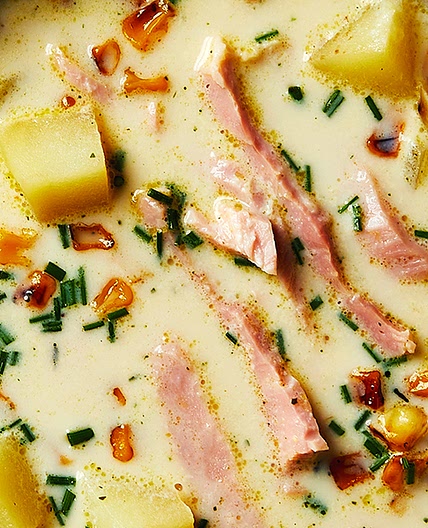 Ham and charred sweetcorn chowder