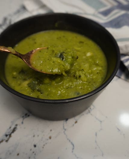 Broccoli soup with white miso - gut health - clear skin diet