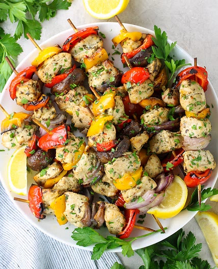 Greek Chicken Kebabs
