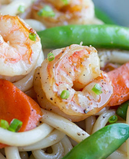Stir-Fried Udon with Shrimp — Vietnamese Home Cooking Recipes